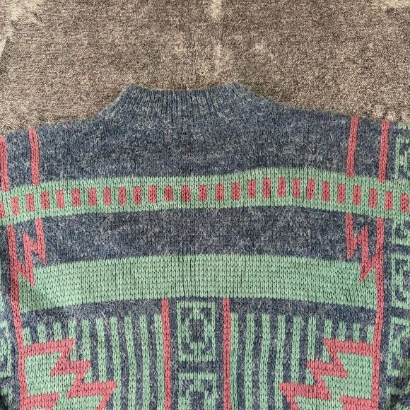Vtg Mcgregor Fair Isle Nordic Multicolor Aztec Sweater Mock Neck Men's XL USA - Picture 9 of 11